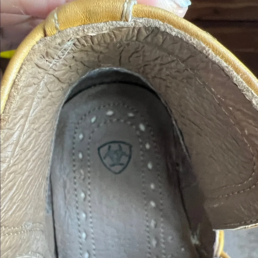 Ariat Light mustard yellow brown Leather Booties. - Picture 4 of 7